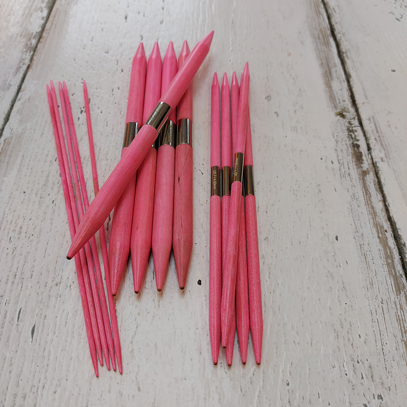 Lykke, DPNs, Double Pointed Knitting Needles, Blush Fuchsia Barbie Pink, Sets of five